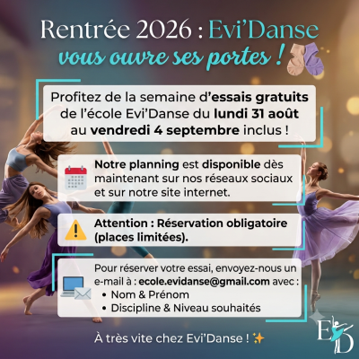 Portes ouvertes du 31 août au 4 septembre