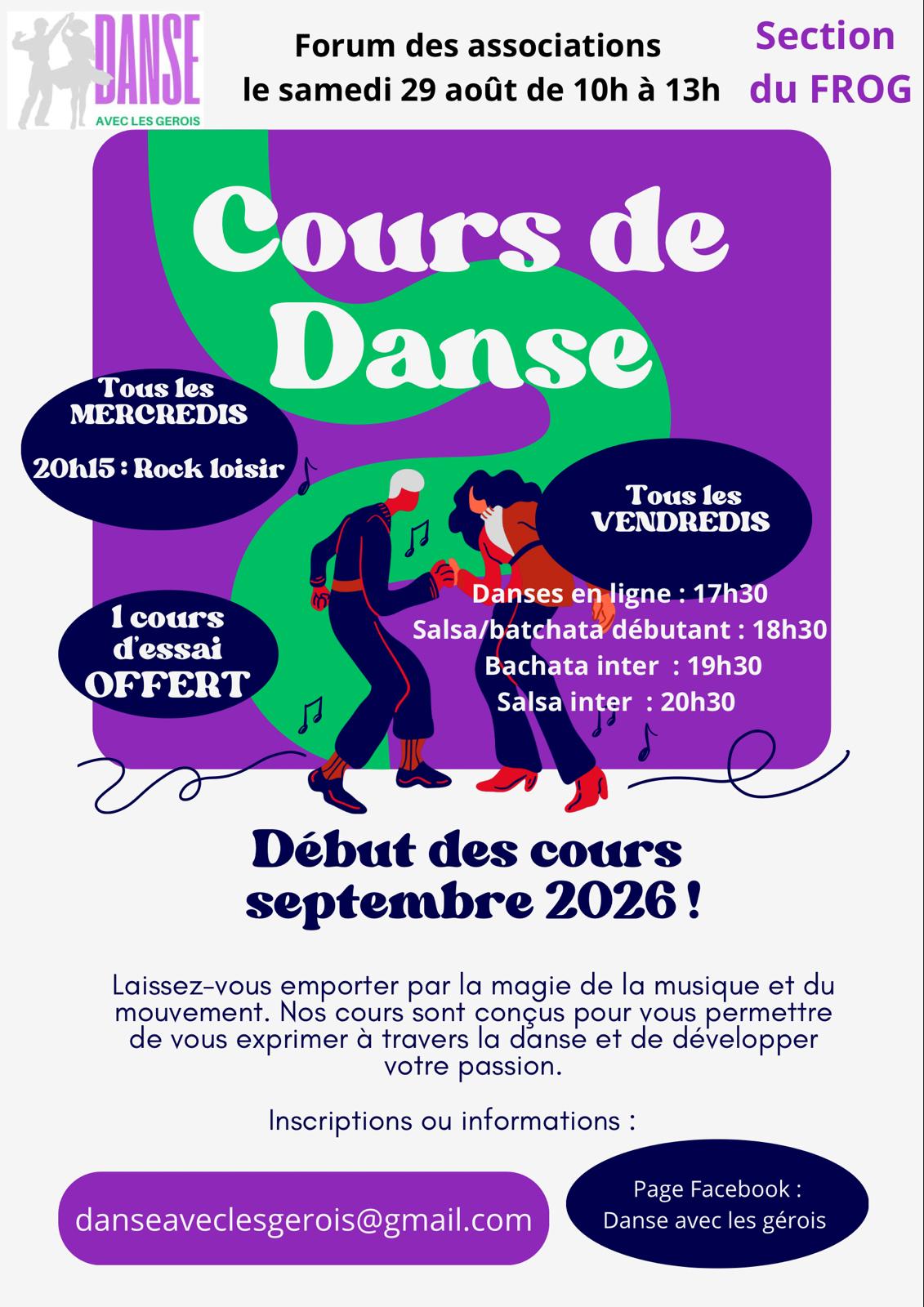Cours de danse à Ger Evi’danse Cours de danse à Ger (64) rock, danses en ligne, salsa, bachata avec Isabelle et Christel